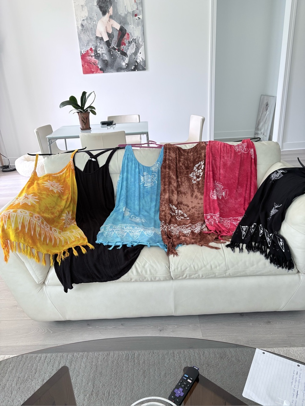Assorted Lightweight Beach Cover-Ups - Yellow, Black, Blue, Brown, Pink, Black